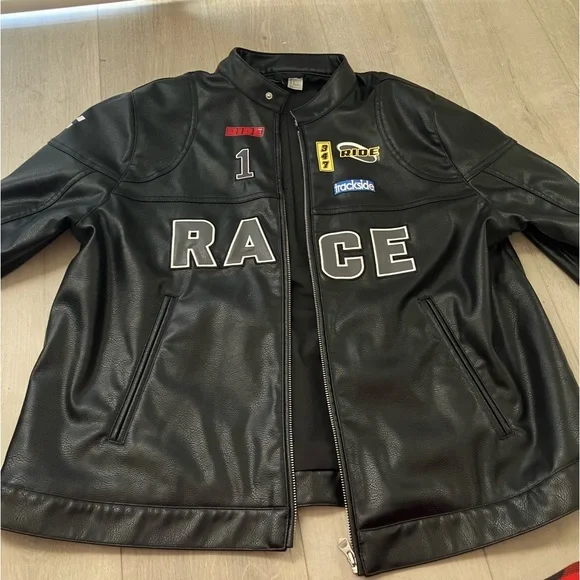 LEATHER RACE JACKET - Picture 1 of 3